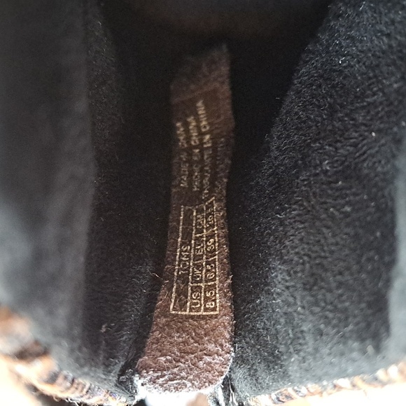 Toms Leila Gray Silver Metallic Tweed 8.5 W Short Gray Wool Chunky Heel Boots - Picture 10 of 10